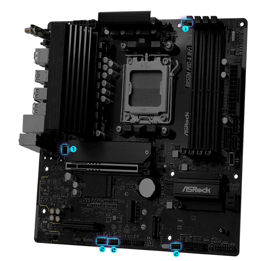 ASRock B850M PRO-A WIFI AM5 Micro ATX Motherboard - Newegg.com